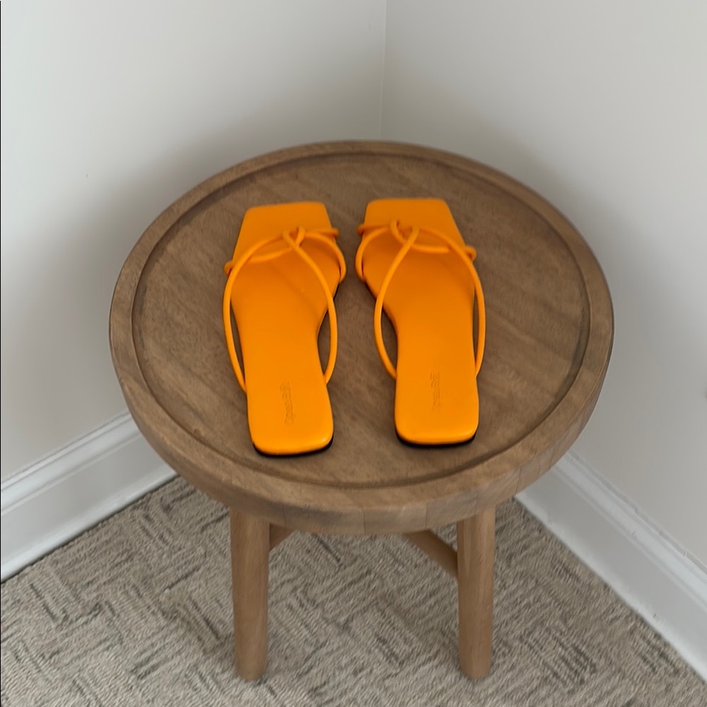 Bright Orange Strappy Sandals